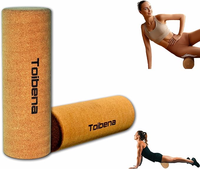 Foam Roller Physical Therapy/Natural Eco-Friendly Cork Roller/High-Density deep Tissue Massage Roller/NO Foam-Roller Yoga & Travel Friendly (12 Inch Cork Roller)