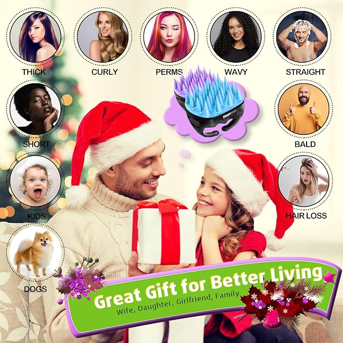 Cbiumpro 2-Pack Scalp Massager Shampoo Brush, Ultra Soft Silicone Scalp Scrubber Exfoliator Brush for Hair Growth & Dandruff Removal - 100% Fit All Hair Types