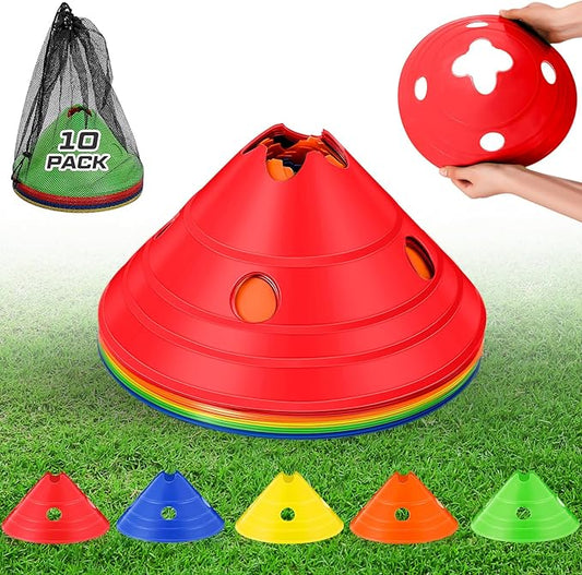 ShinyRelief Jumbo Disc Cones Jumbo Soccer Cones with Mesh Bag Giant Large Agility for Soccer Training Adult Sports