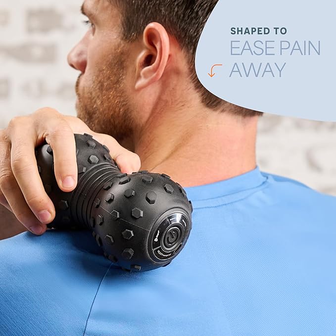 Lifepro 4-Speed Vibrating Massage Ball - Peanut Massager and Vibrating Foam Roller for Fitness, Mobility, and Relaxation - Compact and Portable Design