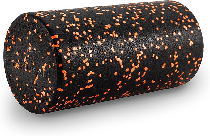 ProsourceFit High Density Foam Rollers 12 - inches Long, Firm Full Body Athletic Massage Tool for Back Stretching, Yoga, Pilates, Post Workout Muscle Recuperation, Black/Blue