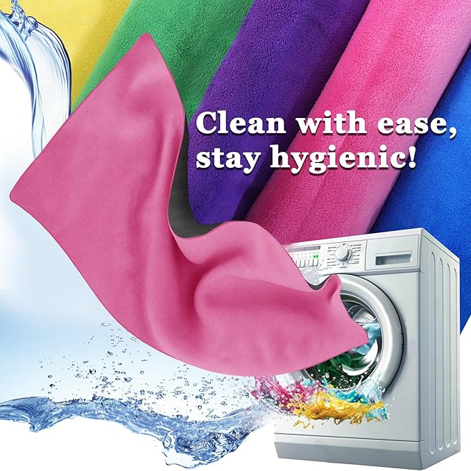 Hot Yoga Towel Set, 600GSM Yoga Mat Towel Extra Thick Dual-Color Microfiber, Soft Non-Slip Sweat Absorbent, 72" x 27.5" with Matching Hand Towel for Hot Yoga, Pilates, Fitness, Grey/Pink