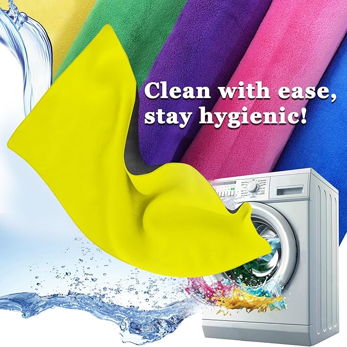 Hot Yoga Towel Set, 600GSM Yoga Mat Towel Extra Thick Dual-Color Microfiber, Soft Non-Slip Sweat Absorbent, 72" x 27.5" with Matching Hand Towel for Hot Yoga, Pilates, Fitness, Grey/Yellow