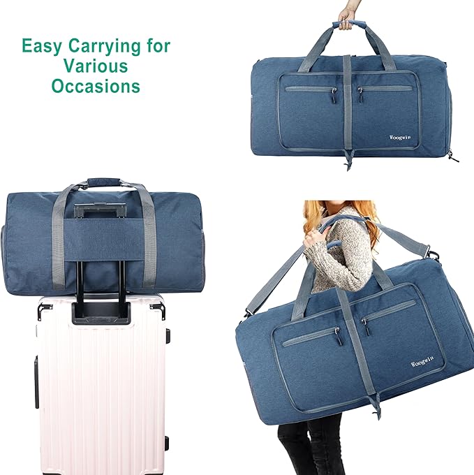 Woogwin Travel Duffel Bag Large Foldable Waterproof Overnight Bag for Beach Swim Bags Pool Sports Gym