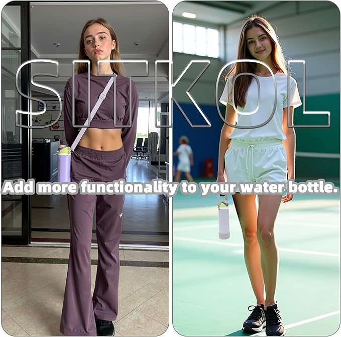 Silicone Boot Set for Owala Water Bottle 24 oz, 32 oz, 40 oz - Includes Non-Slip Sleeve, Shoulder Strap & Handle Strap, Perfect Owala Accessories, Fits Owala Tumbler, Owala FreeSip, Candy Coated