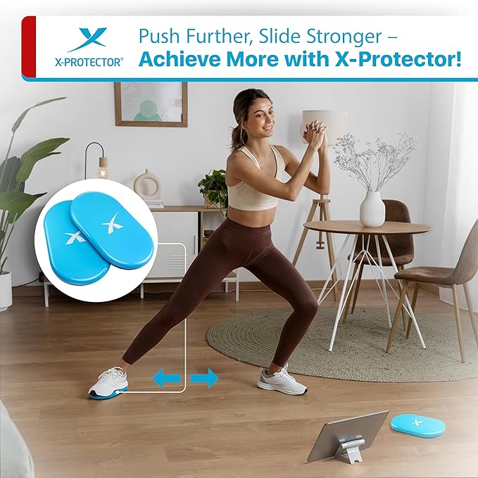 X-Protector Sliders for Working Out - 2 PCS - Double-Sided Exercise Sliders for Hard & Carpeted Floors - Gliders for Exercising - Premium Workout Sliders - Core Sliders for Any Surfaces! (2025)