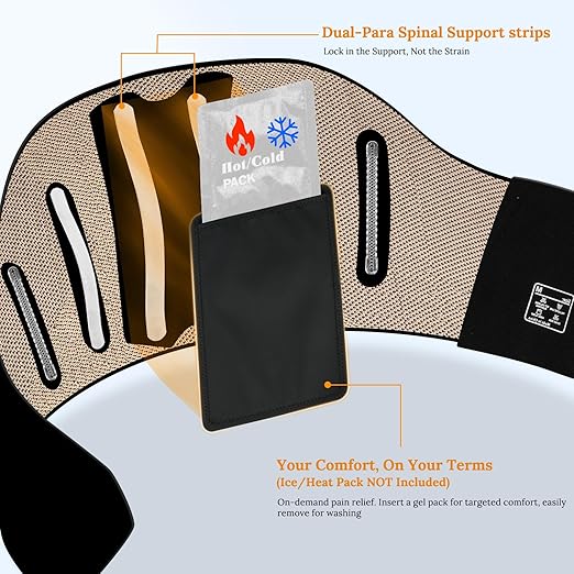 Copper Back Brace for Women & Men with Support System-Back Brace for Lower Back Pain Relief, Herniated Disc-Back Support Belt for Lifting, Sitting, Working, Muscle Strain & Recovery(Small)