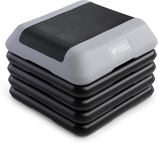Circuit Fitness by Marcy 16 x 16 inches Adjustable Height Aerobic Step Platform with Adjustable Risers, Non-Slip Rubber Surface, Home Exercise Fitness Training, Multiple Color Options