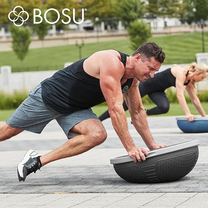 Bosu Half Ball Home Balance Exercise Trainer for Strength and Flexibility Workouts with Built to Last Burst Resistant Material and Hand Pump