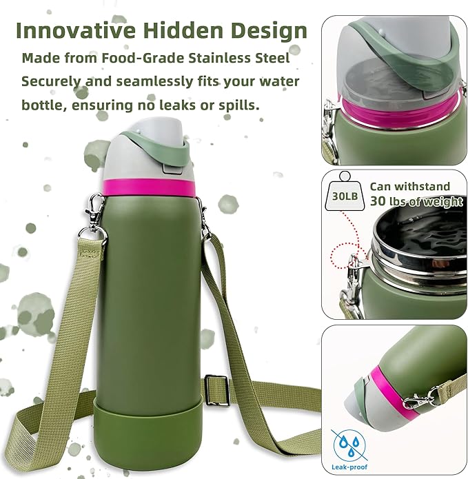 Silicone Boot Set for Owala Water Bottle 24 oz, 32 oz, 40 oz - Includes Non-Slip Sleeve, Shoulder Strap & Handle Strap, Perfect Owala Accessories, Fits Owala Tumbler, Owala FreeSip, Candy Coated