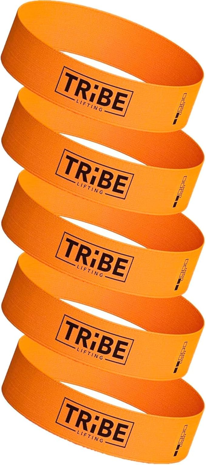 Tribe Lifting Fabric Resistance Bands for Glutes & Legs | 5 Fabric Workout Bands Set | Thick Booty Bands for Squats, Lunges, Hip Training, Physical Therapy & Home Workouts