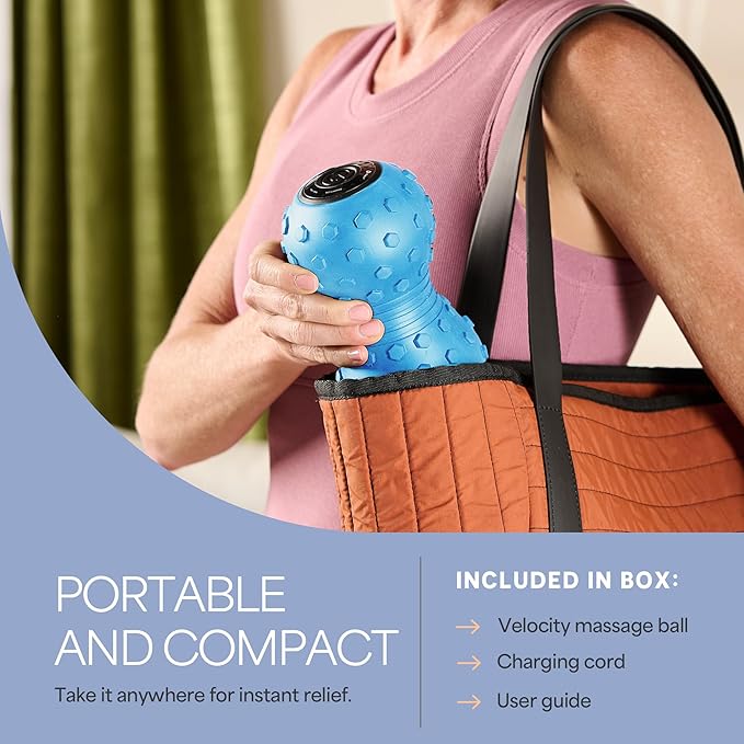 Lifepro 4-Speed Vibrating Massage Ball - Peanut Massager and Vibrating Foam Roller for Fitness, Mobility, and Relaxation - Compact and Portable Design