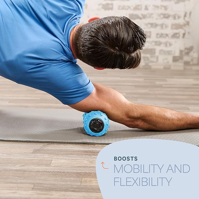 Lifepro 4-Speed Vibrating Massage Ball - Peanut Massager and Vibrating Foam Roller for Fitness, Mobility, and Relaxation - Compact and Portable Design