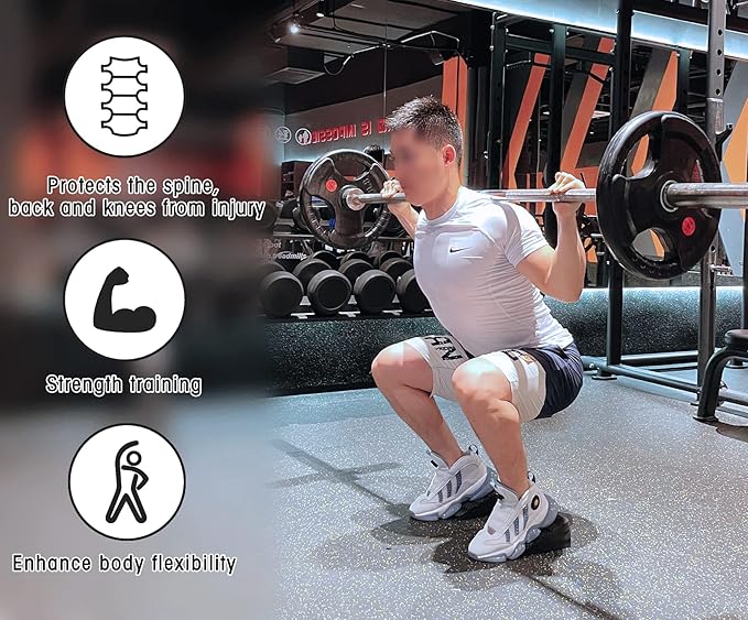 UNMERA Squat Wedge Block 6PCS Adjustable Non-slip Rubber Squat Ramp,squat Wedge For Heel Elevated Squat,Weight Lifting,Calf Stretcher, Deadlift Squat Improve Mobility Balance And Strength Performance