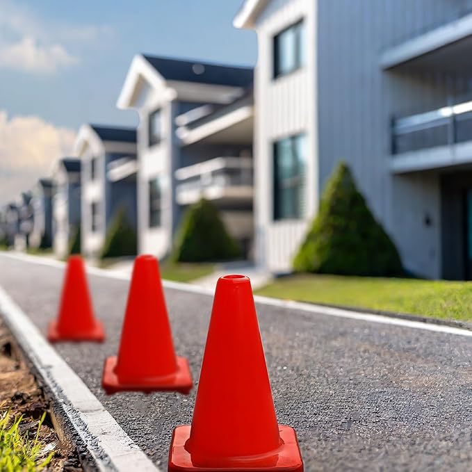 6in/9in/12in/28in Heavy Duty Agility Training Cones for Sports & Kids Coaching, Field Markers for Motorcycle, Bikes, Traffic, Basketball, Soccer Drills, Durable, Multipurpose, Adjustable