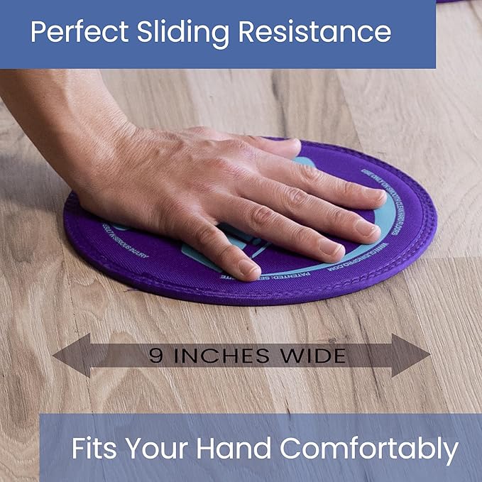 Gliding Discs for Working Out - Exercise Sliders for Carpet & Hardwood Floors 1 Pair, Authentic Workout Sliders Disc for Full Body Resistance Workout, Includes 4 Streaming Video Workouts