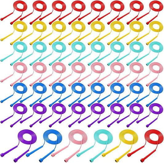 72 Pcs PVC Jump Ropes for Fitness 9.2 ft Adjustable Skipping Rope Versatile Unbreakable Speed Rope with Plastic Handles for Women Men Kids Endurance Training Cardio Exercise Workout
