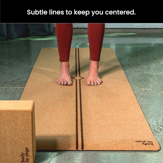 Luxury Cork Yoga Mat - Non Slip, Extra Thick Grip. Thicker, Longer, and Wider for More Comfort and Support. Tough Enough For Hot Yoga. Natural, Non Toxic, and Eco Friendly. Optional Alignment Lines.