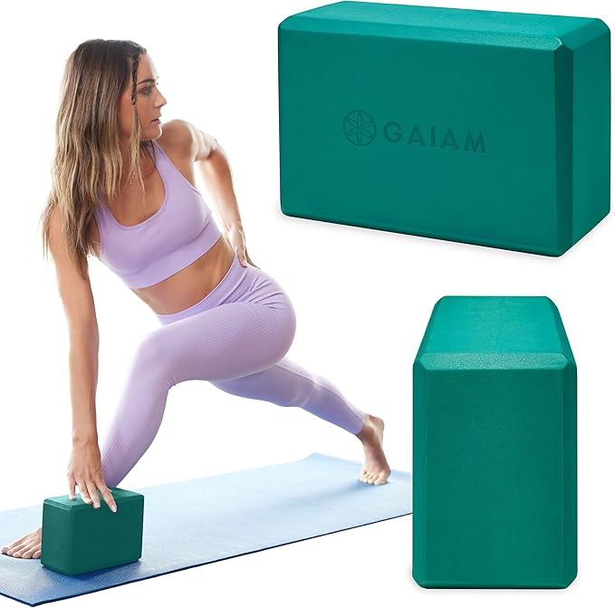 Gaiam Yoga Block - Supportive Latex-Free Eva Foam - Soft Non-Slip Surface with Beveled Edges for Yoga, Pilates, Meditation - Yoga Accessories for Stability, Balance, Deepen Stretches