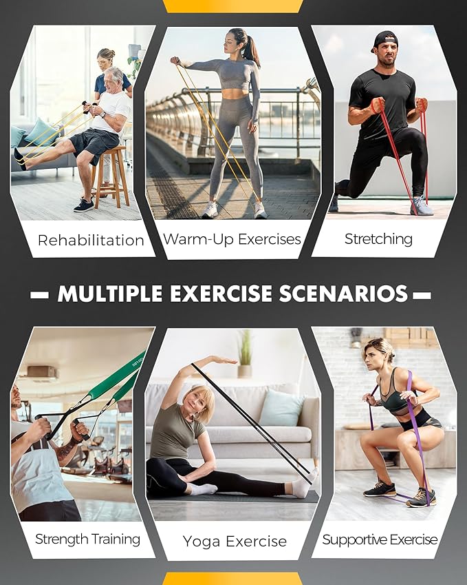 Resistance Bands, Exercise Bands, Resistance Bands for Working Out with Handles and Door Anchor, Workout Bands for Men Women with Protective Sleeve for Fitness Weights Work Out at Home