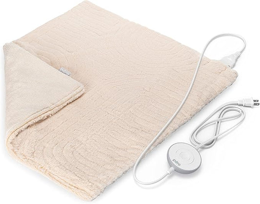 Pure Enrichment® PureRadiance™ Ultra-Wide Luxury Heating Pad for Cramps & Back Pain Relief, Patented Design, Soft Faux Fur & Micromink, 6 Heat Settings, Machine Washable, Large, 20”x24” (Golden Sands)