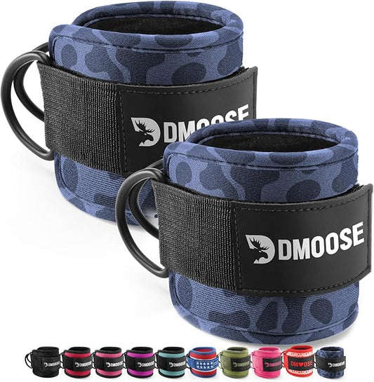 DMoose Ankle Strap for Cable Machine - One Size Fit with Premium Padding, Workout Kickback Ankle Cuffs, Ankle Bands for Working Out, Booty Workouts, Leg Extension, Hip Abductors & Lower Body Exercises