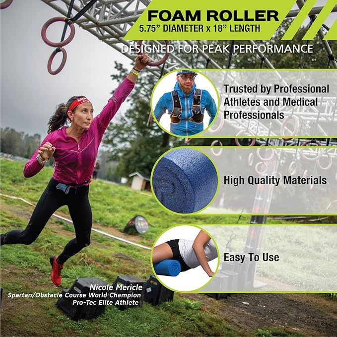 Pro-Tec Athletics Foam Rollers, Deep Tissue Massage Roller for Muscle Recovery and Physical Therapy, Durable Hollow Core