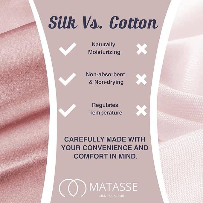 MATASSE Silk Eye Mask for Sleeping with Adjustable Elastic Band - 3D Contoured, Eye Cover Sleep Mask w/Genuine Mulberry Silk Including The Strap for Women, Men (Pink/Black)