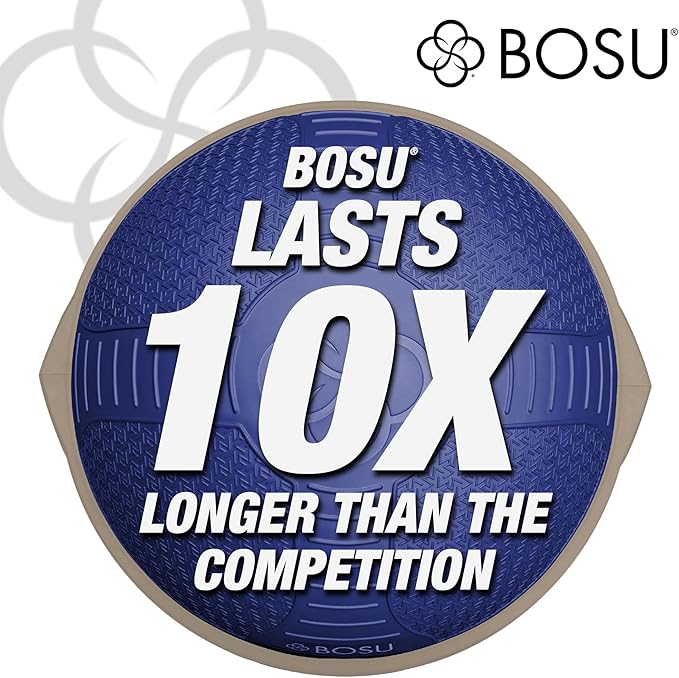 Bosu Half Ball Home Balance Exercise Trainer for Strength and Flexibility Workouts with Built to Last Burst Resistant Material and Hand Pump