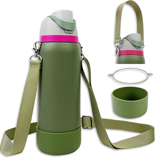 Silicone Boot Set for Owala Water Bottle 24 oz, 32 oz, 40 oz - Includes Non-Slip Sleeve, Shoulder Strap & Handle Strap, Perfect Owala Accessories, Fits Owala Tumbler, Owala FreeSip, Candy Coated