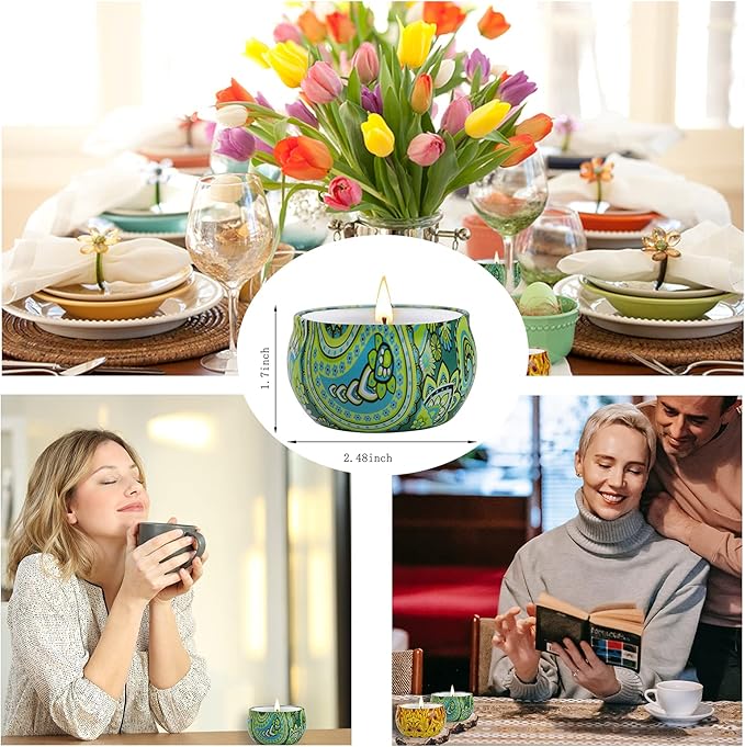 Aromatherapy Candles for Home Scented, 2 Pack 2.5 oz Natural Fresh Rosemary and Vanilla Scented Candles Gifts for Women, Portable Small Candles Gifts for Mother's Day, Birthday, Christmas