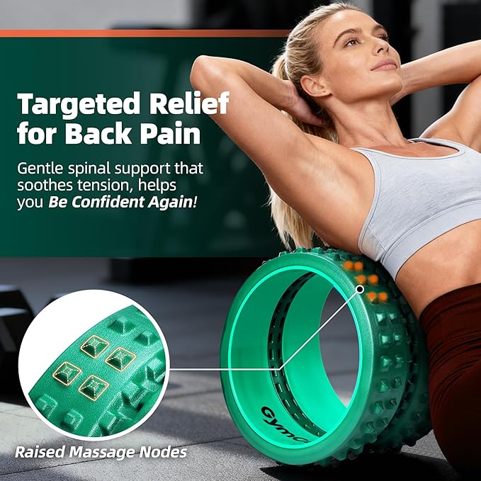 Back Roller for Back Pain Reliefn & Stretching, Deep Tissue Massage Roller Supports Up to 530 lbs / 240 kg, 5.5''-7.5'' Curved Foam Roller for Home Stretching & Physical Therapy
