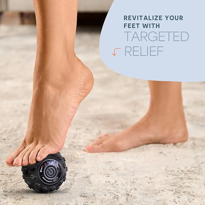 Lifepro 4-Speed Vibrating Massage Ball - Peanut Massager and Vibrating Foam Roller for Fitness, Mobility, and Relaxation - Compact and Portable Design