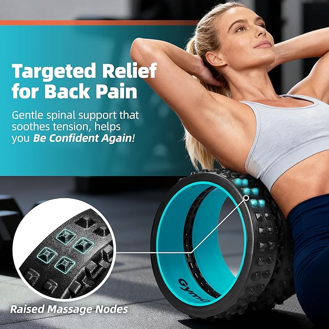 Back Roller for Back Pain Reliefn & Stretching, Deep Tissue Massage Roller Supports Up to 530 lbs / 240 kg, 5.5''-7.5'' Curved Foam Roller for Home Stretching & Physical Therapy