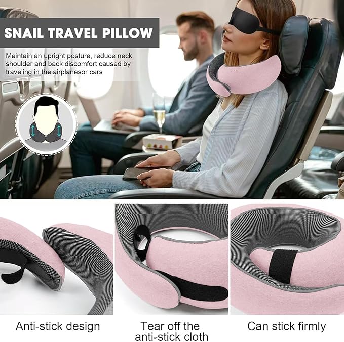 WEERSHUN Travel Pillows for Airplanes,2024 New Travel Pillow,Travel Neck Pillow Airplane Memory Foam Travel Pillow Neck Pillow for Traveling Suitable for Airplanes,Offices and Cars