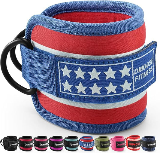DMoose Ankle Strap for Cable Machine - One Size Fit with Premium Padding, Workout Kickback Ankle Cuffs, Ankle Bands for Working Out, Booty Workouts, Leg Extension, Hip Abductors & Lower Body Exercises