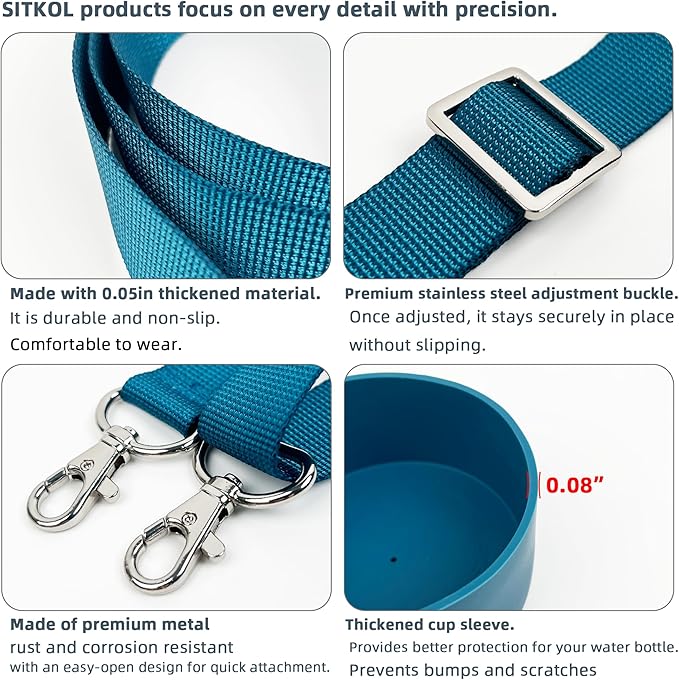 Silicone Boot Set for Owala Water Bottle 24 oz, 32 oz, 40 oz - Includes Non-Slip Sleeve, Shoulder Strap & Handle Strap, Perfect Owala Accessories, Fits Owala Tumbler, Owala FreeSip, Candy Coated