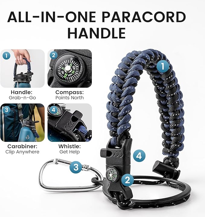 128oz Insulated Water Bottle, Triple Wall Vacuum Stainless Steel Water Bottles - Keeps Cold 48H, Reusable One Gallon Jug for Gym, Sports, Camping, Hiking,Travel, Starry Sky-Indigo/Black