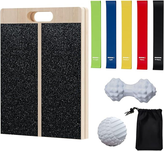 TEMI Slant Board for Calf-Stretching - Wooden Incline Wedge Stretcher for Squats, Foot & Ankle Mobility, Portable Fitness Equipment, Balance Block