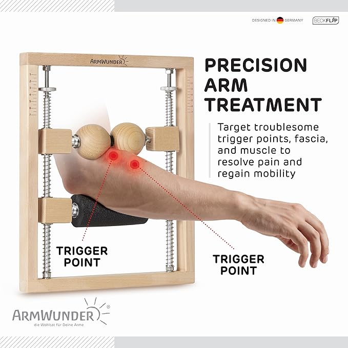 Professional Forearm Massager and Roller - Tennis Elbow, Golfer's Elbow, Tendonitis, Carpal Tunnel, Wrist, Hand, Trigger Point, Active & Myofascial Release