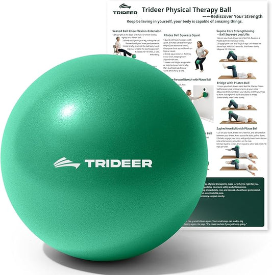 Trideer Exercise Balls Physical Therapy, 9 Inch Pilates Ball Between Knees for Physical Therapy, Mini Exercise Ball - Yoga Ball, Small Workout Balls for Core Strength and Back Support with Guide