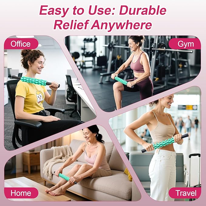 Muscle Roller Stick, Muscle Roller, Liposuction Massage Roller for Lymphatic Drainage, Massager Stick for Relief Muscle Soreness, Trigger Points, Help Exercise Runner Legs, Back Recovery