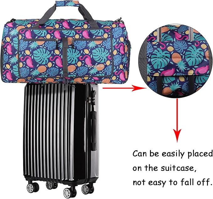 Woogwin Travel Duffel Bag Large Foldable Waterproof Overnight Bag for Beach Swim Bags Pool Sports Gym