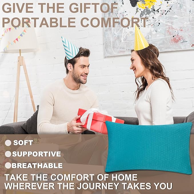 Travel Size Pillow Camping Pillow, Compressible Memory Foam Pillow, Breathable and Soft for Travel Airplane Car Hiking Outdoor