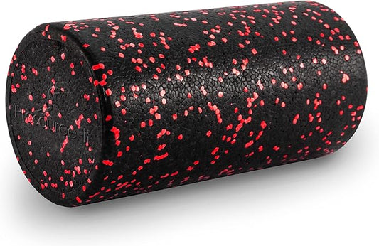ProsourceFit High Density Foam Rollers 12 - inches Long, Firm Full Body Athletic Massage Tool for Back Stretching, Yoga, Pilates, Post Workout Muscle Recuperation, Black/Blue