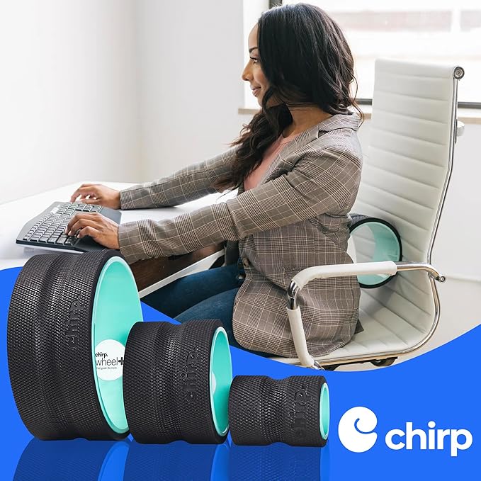 Chirp Wheel Foam Roller - Targeted Back Foam Roller for Back Pain Relief, Deep Tissue Muscle Massage, Trigger Point Round High Density for Physical Therapy & Exercise, 3-Pack Mint