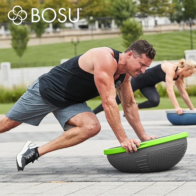 Bosu Half Ball Home Balance Exercise Trainer for Strength and Flexibility Workouts with Built to Last Burst Resistant Material and Hand Pump