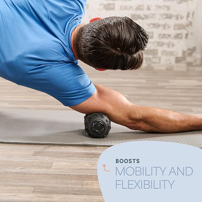 Lifepro 4-Speed Vibrating Massage Ball - Peanut Massager and Vibrating Foam Roller for Fitness, Mobility, and Relaxation - Compact and Portable Design