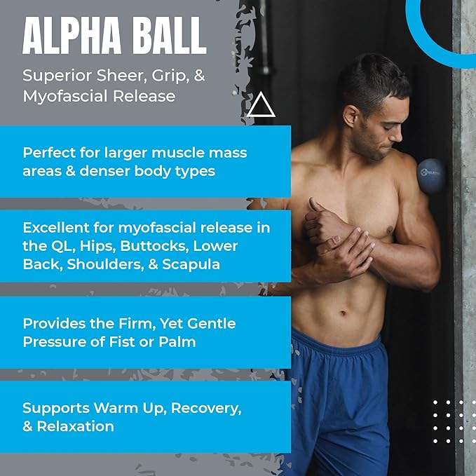 Tune Up Fitness – Alpha Ball | Large Therapy Ball | Massage Ball for Myofascial Release, Pain Relief - Back, Shoulders, Hamstrings, HIPS, Glutes