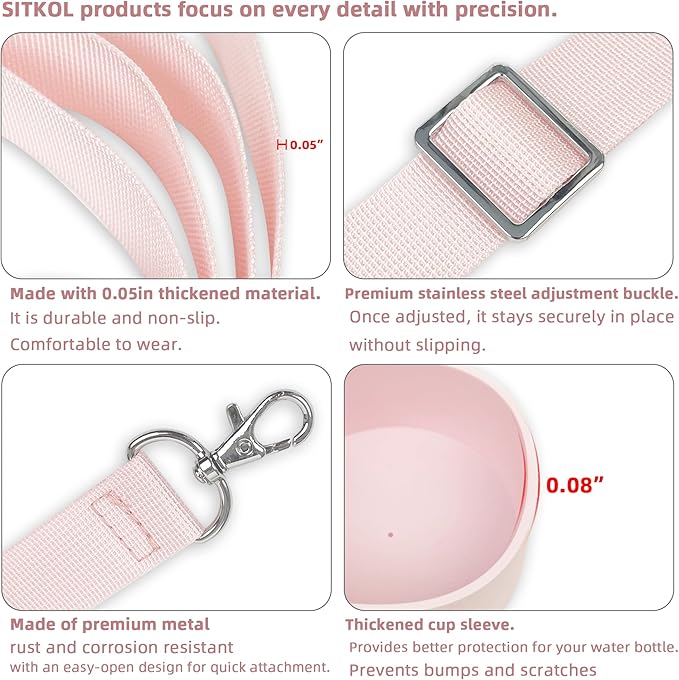 Silicone Boot Set for Owala Water Bottle 24 oz, 32 oz, 40 oz - Includes Non-Slip Sleeve, Shoulder Strap & Handle Strap, Perfect Owala Accessories, Fits Owala Tumbler, Owala FreeSip, Candy Coated